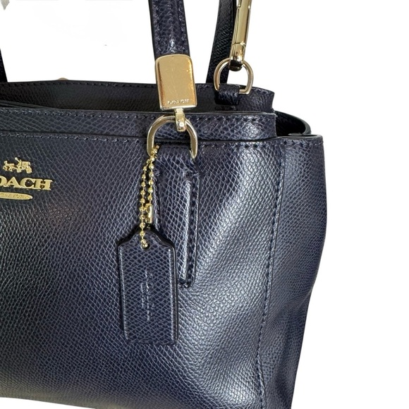 Coach Leather Christie Carryall Shoulder Bag Navy and Gold Hardware - Picture 5 of 16